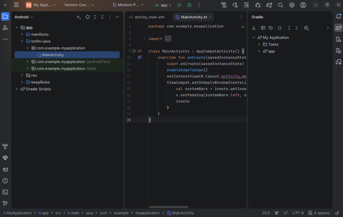 You should see this after Gradle has finished syncing