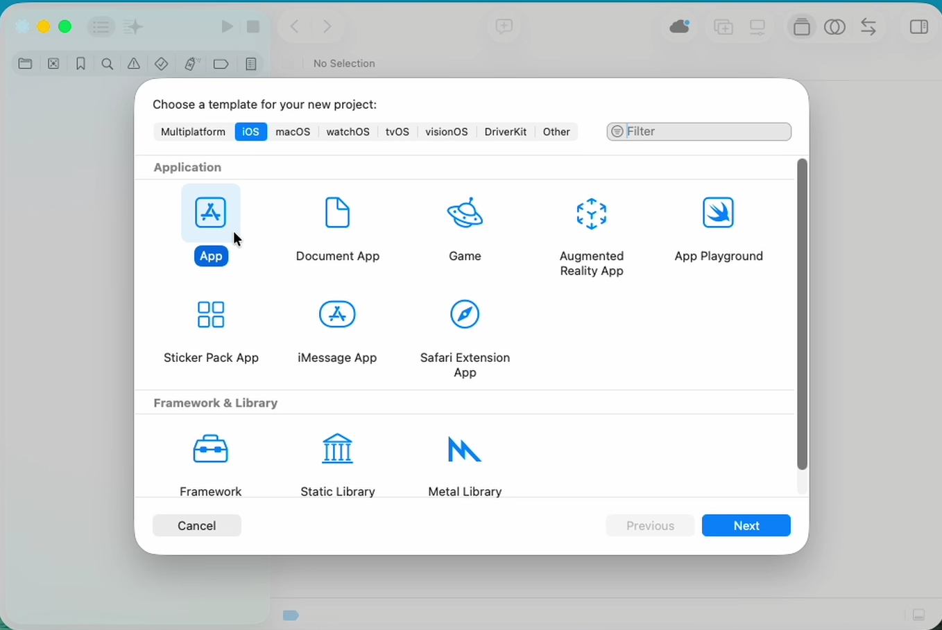 Xcode iOS App template options